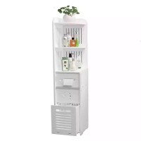 Tall Modern waterproof  WPC board Cabinet With Shelf bathroom organizer living room bedroom shelf