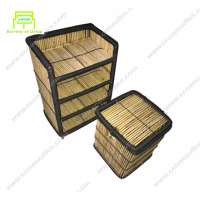 March expo 2020 Rattan Decorative Corner Storage Shelf wall cabinet  4 tier Books Clothes Kitchen Garden Bedroom sets Bamboo