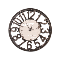 Effect of metal 3D wooden Decorate wall clock luxury wall clock