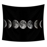 customer printed black white wall hanging galaxy sun moon tapestry