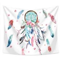 Modern design colorful dreamcatcher feather white oem tapestry wall hanging