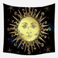 wholesale black gold un moon mandala meditation tapestry wall