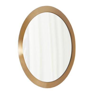 MOK Round Stainless Steel Framed wall mounted gold Bathroom Metal Mirror