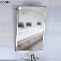 BARHS Wall mounted brushed stainless steel framed handicapped mirrors adjustable tilt bathroom disabled mirror