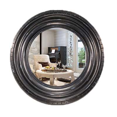 MOK round decorative frame wall black mirror for bathroom