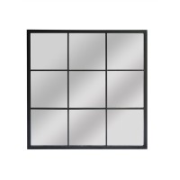 Wholesale Wrought Iron Outdoor Indoor Brushed Square Decorative Wall Mirror with Metal Framed