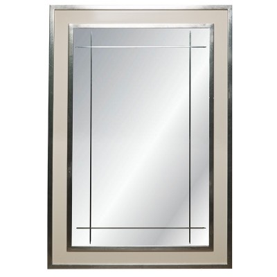 MOK stainless steel window frame wall mirror for living room