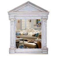 MOK vintage framed wall mirror home decor custom farmhouse mirror for wall decoration