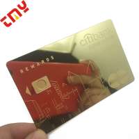 New Design Customized Metal Mirror Business Card With Gold Color