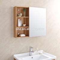 Waterproof bath wooden cabinet with mirror