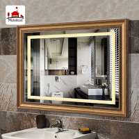 brushed nickel chrome rectangular bathroom mirror Customized Decorative Mirror Glass For Home Hotel Furniture