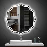 Hotel Led Wall Mirrors Frameless Bath Mirrors Bathroom Lighted Glass Mirror with Waterproof IP44 Rating